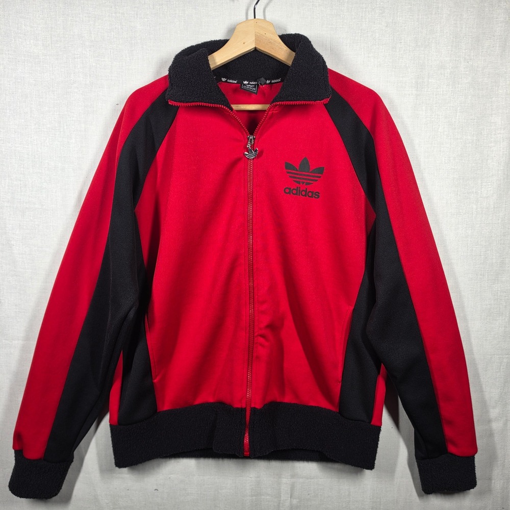 Vintage Adidas Jacket Mens Large Fleece Trim Trefoil Made in Japan Gorpcore